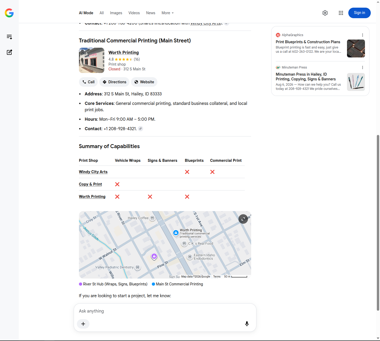 Google AI Mode Q1 screenshot 2